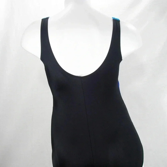 20W Longitude‎ Plus Size Colorblock Plunge Tummy Control 1PC Swim NWT - Picture 4 of 6